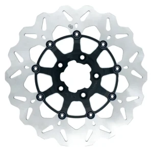 12.5″- 320mm Floating Wave Rotor Black Carrier with Silver Contrast Cut – GBDU008