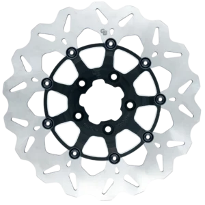 13″- 330mm Floating Wave Rotor oversize brackets sold seperately (Axial Brackets: SP065K and/or SP064K)-Black Carrier w/ Silver Contrast Cut – GBDU010