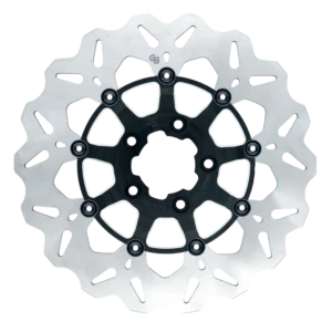 11.8″- 300mm Floating Wave Rotor – Black Carrier with Silver Contrast Cut – GBDU014
