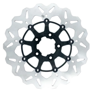 11.8″- 300mm Floating Wave Rotor Black Carrier with Silver Contrast Cut – GBDU015