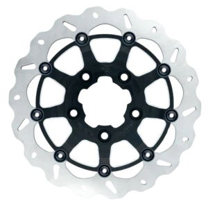 13 inch (330mm) Full Floating Wave Narrow band rotor – Black Carrier w/ Silver Contrast Cut – BRACKET NOT INCLUDED(Radial Mount) – GBDU036