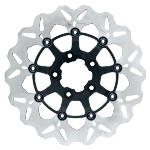 11.5"- 292mm Floating Wave - Black Carrier with Silver Contrast Cut - Rear Disc - GBDU082